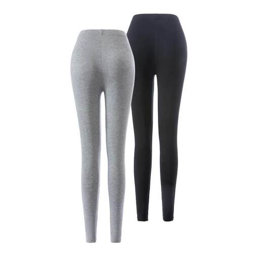 Two-piece women leggings light gray and black tight spring