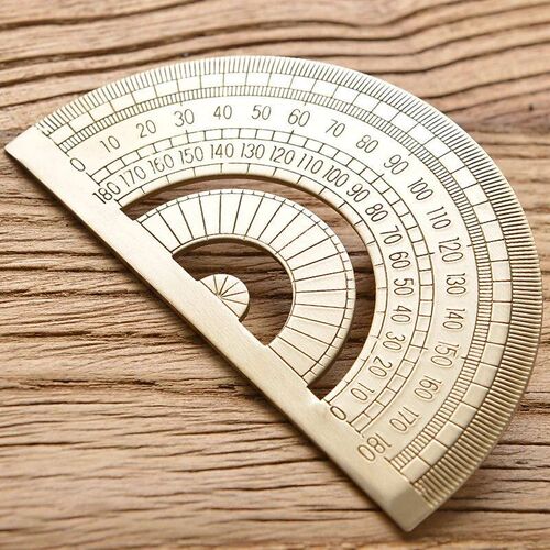 Vintage Brass Straight Ruler For Students Creative Metal Tri
