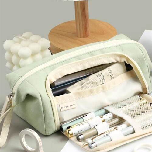 Large Capacity Pencil Case Kawaii Canvas Pencilcase School