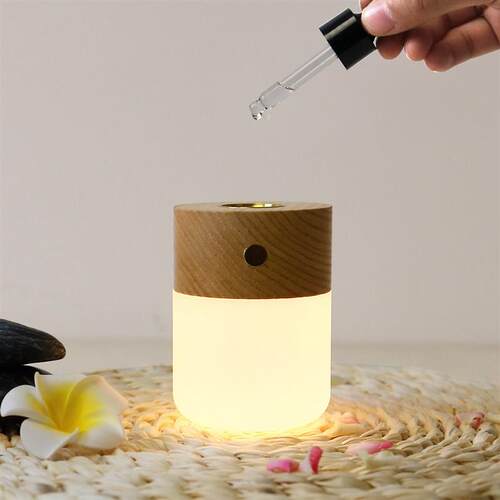 Solid Wood Bedside Lamp Fire-free Temperature Control Creati