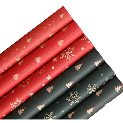 10pcs Christmas wrapping paper 80g kraft paper圣诞包装纸礼包