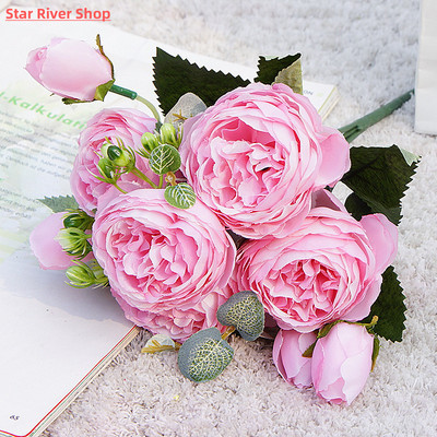 2021 Beautiful Rose Peony Artificial Silk Flowers Small bouq
