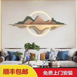玄关遮阳墙上装饰品餐厅背景墙客厅墙面带灯挂件卧室金属铁艺壁挂