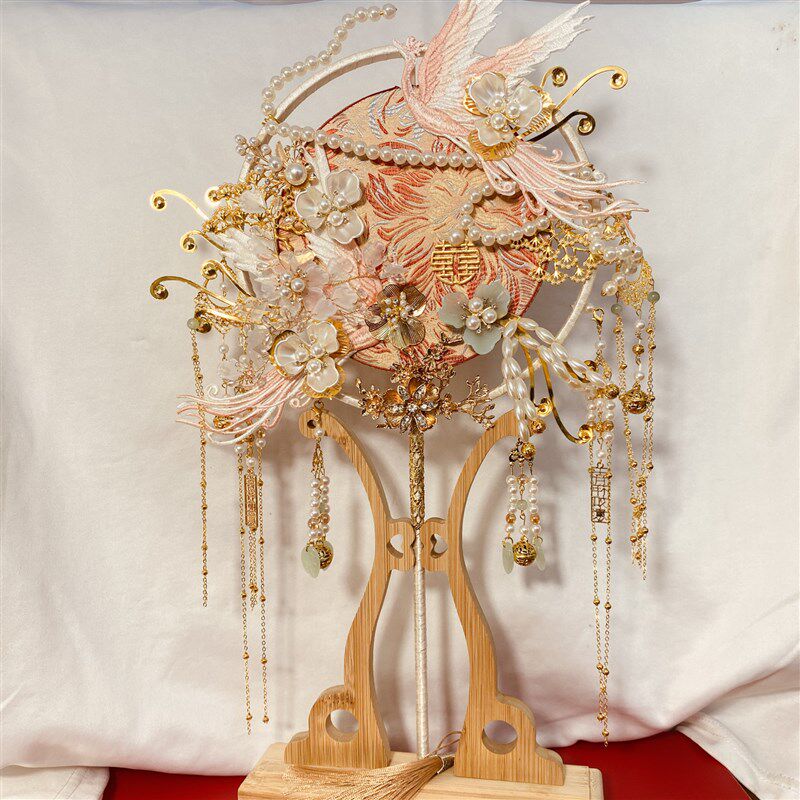 结婚新娘团扇diy材料包香槟喜扇秀禾服婚礼中式出嫁高级感遮面扇,家居饰品,工艺扇/团扇/喜扇/折扇,淘宝优惠券,粉丝福利购,淘宝优惠卷