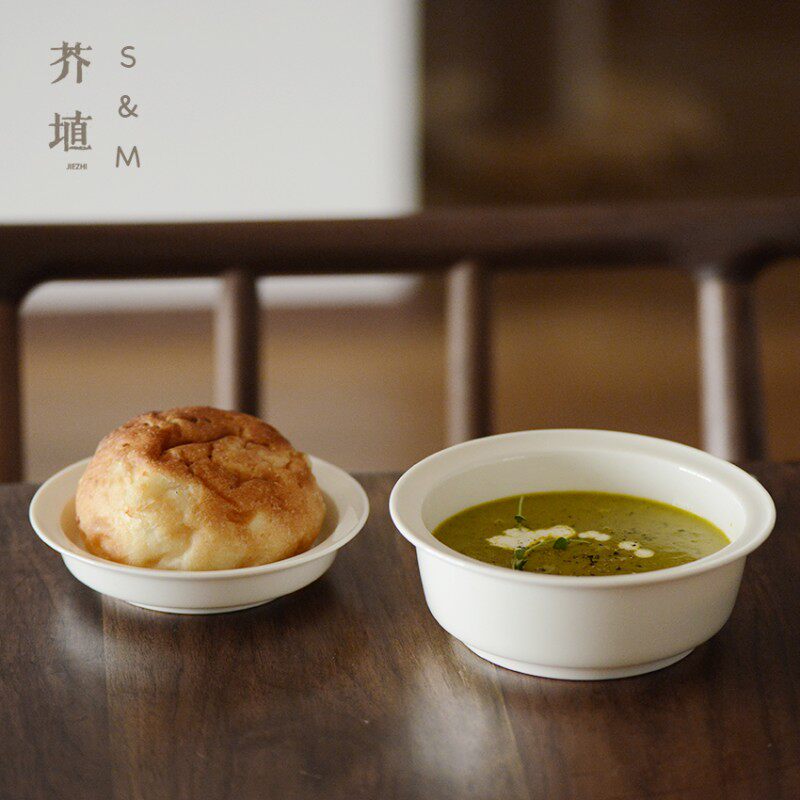 介直 月白钵 甜品菜碟 小钵 儿童碗 汤盅 陶瓷餐具 / 芥埴