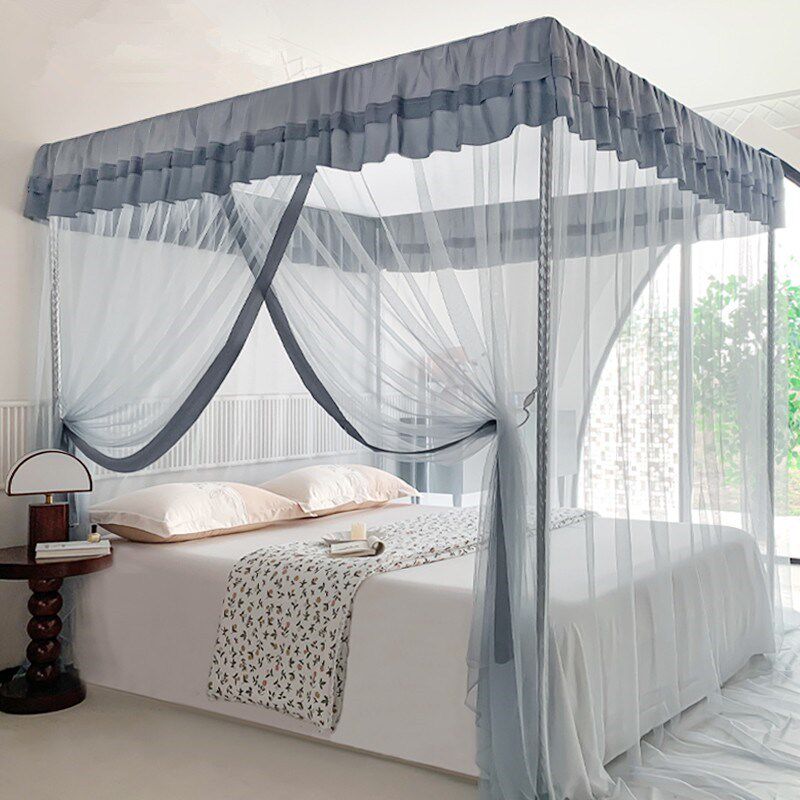 老式蚊帐2025年新款家用卧室落地支架杆加粗加厚大床免安装全罩式