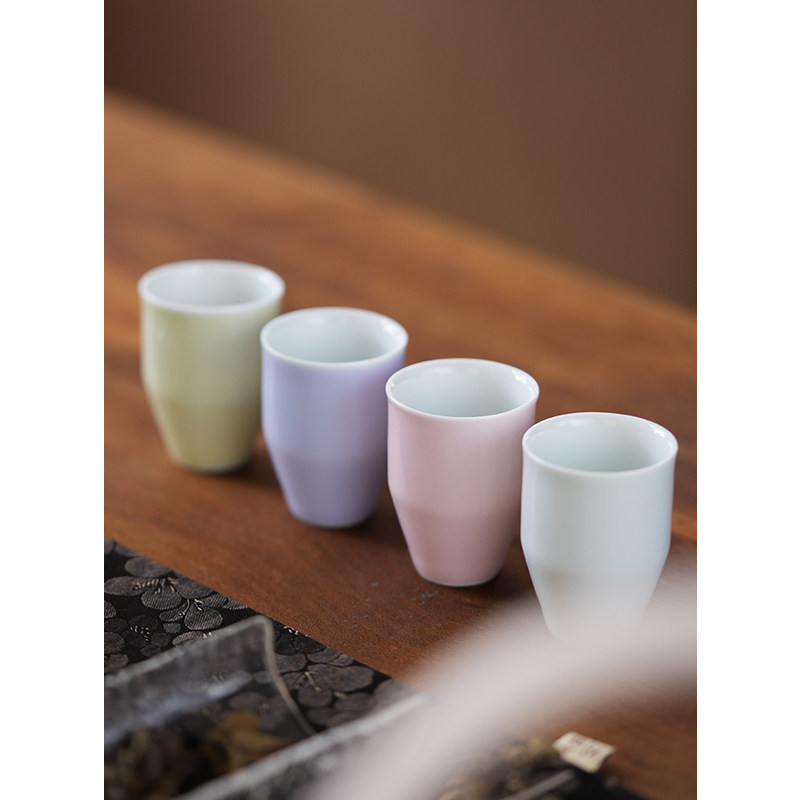 云见清玩原矿高温单色釉竹节杯闻香杯品茗杯茶杯主人杯容量35ml