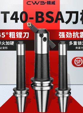 粗镗刀柄斜插BSA90度45度粗镗加工中心BT40-BSA20/25/30/38/42/50