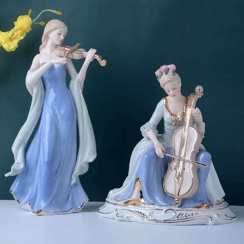 【99%率  新款摆件/小提琴女孩陶瓷人物艺术品摆件中式轻奢家居∑,3C数码配件,其它配件,淘宝优惠券,粉丝福利购,淘宝优惠卷