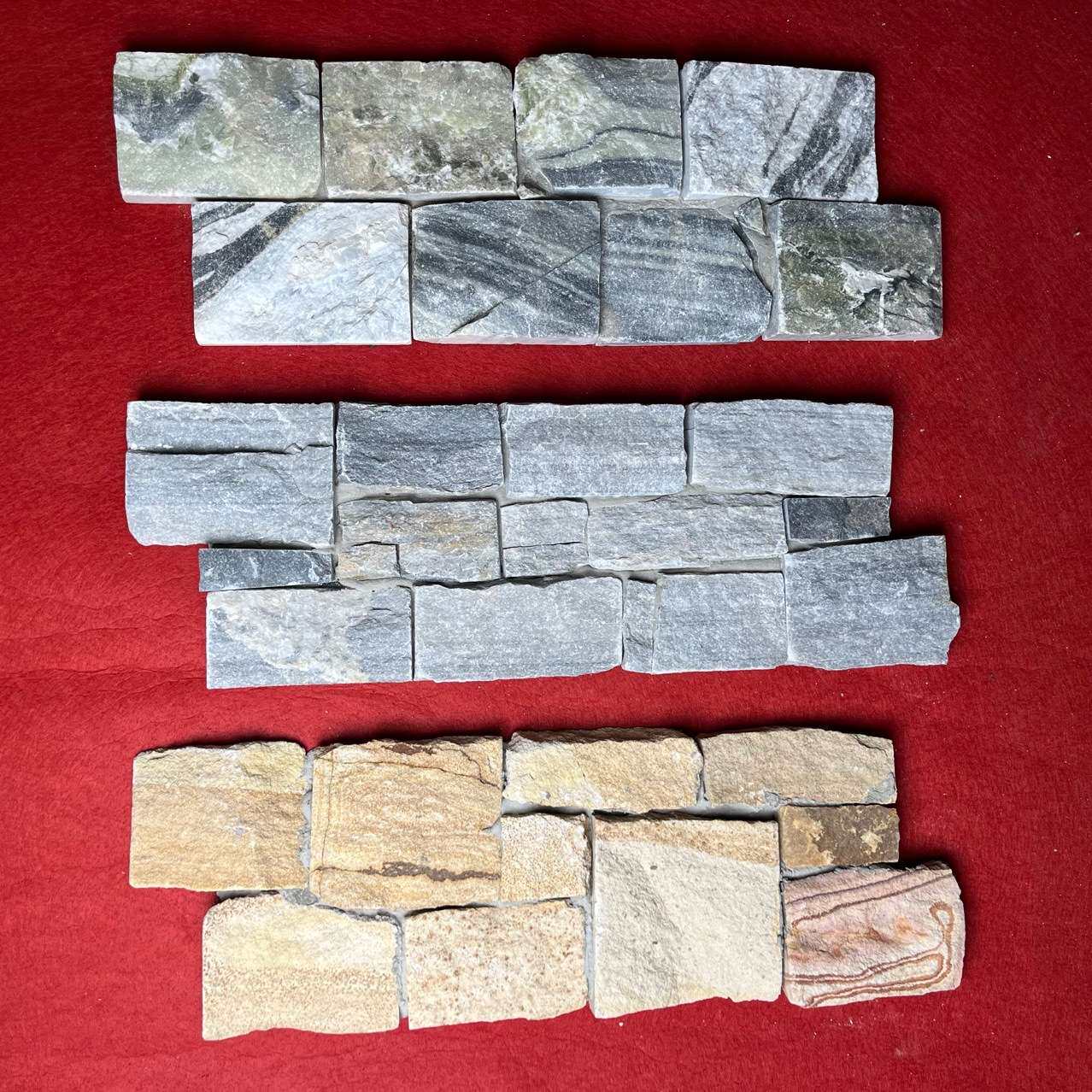 天然文化石外墙仿古水泥文化砖黄木纹侧粘内外墙装饰干挂石材供应