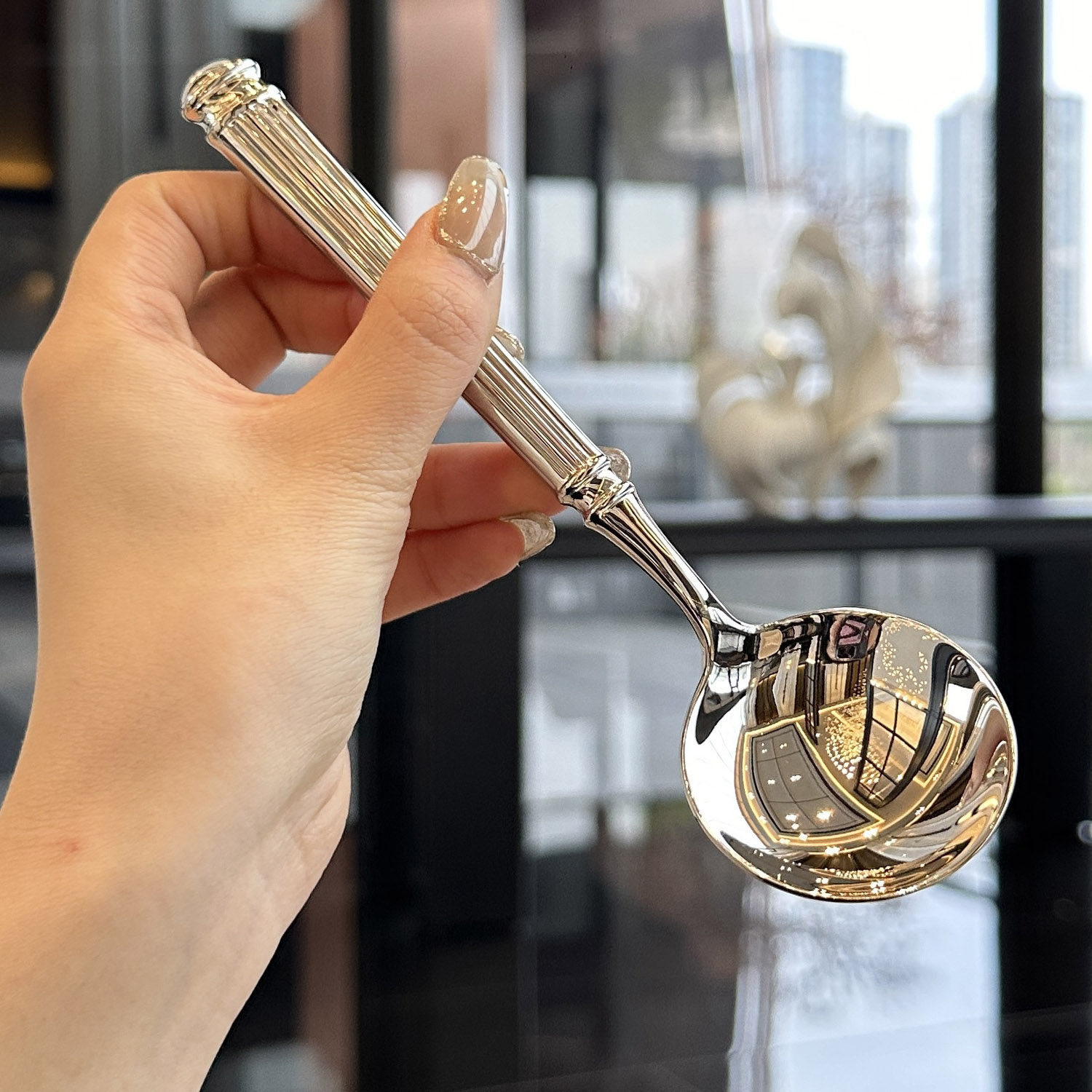 拒绝盗版!挖到宝啦!初德意志18/10不锈钢圆头喝汤勺西餐勺调羹