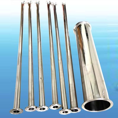 定制加长不锈钢卡盘直管304/316L卫生级内外镜面卡箍双头快装管道