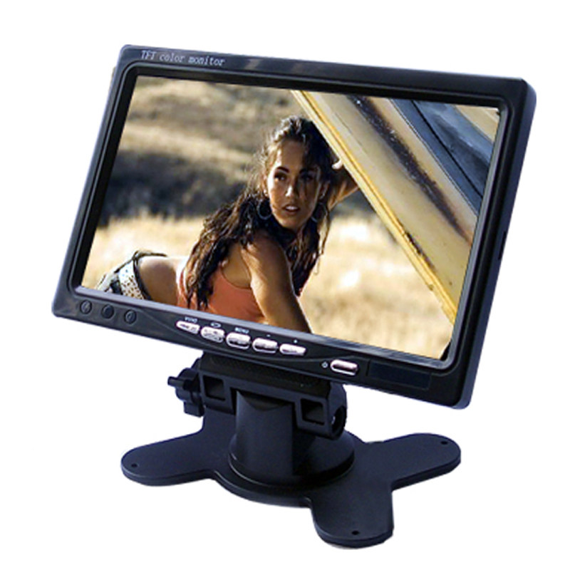 新款车载数字高清7寸支架台式显示器12V24V通用可接倒车摄像头