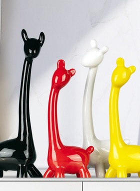 装饰品陶瓷创意家居摆设乔迁新居三口之家鹿书柜房间电视酒柜摆件