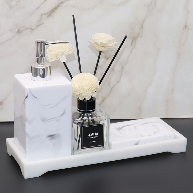 酒店样板间浴室用品套件洗手液瓶子皂碟卫生间托盘套装样板房摆件