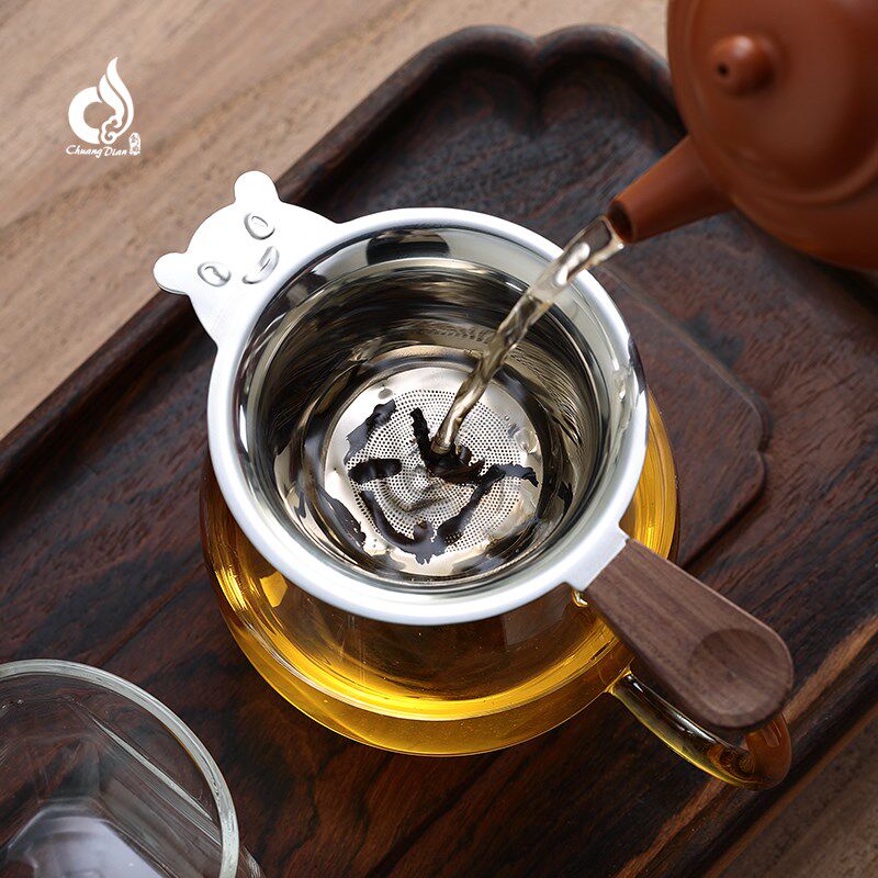 创典加厚304食品级不锈钢茶漏加密滤茶器茶叶过滤网茶隔漏斗公杯