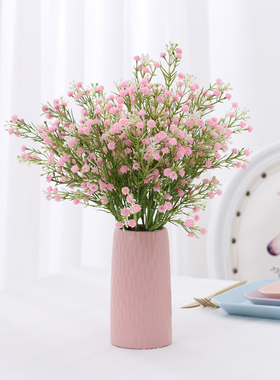 小清新满天星仿真花客厅假花装饰摆件摆设花瓶套装塑料花花束干花
