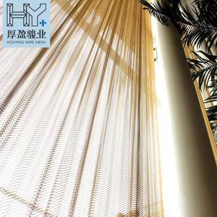 家不锈FND钢装网帘垂帘厂属网帘螺旋网金网帘金属饰平纹编织装饰