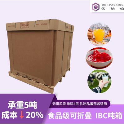 环可循使用环保纸吨箱食IBC集装桶液体IOX装包箱品级可折叠四角吨