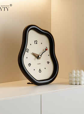 TEBO家居客厅摆台式时钟入户玄关桌面摆件钟表电视柜座钟装饰品