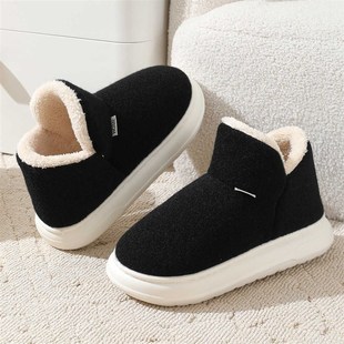 男士加绒加厚保暖鞋外穿抗寒棉鞋包跟厚底毛绒室内冬季高帮短靴子