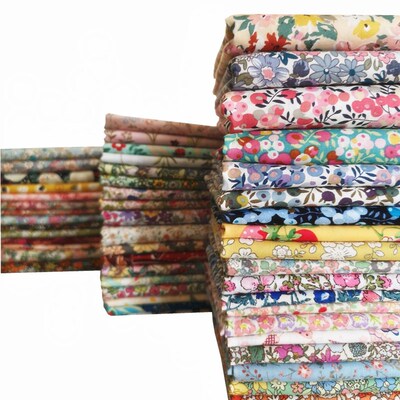 145x50cm Pastoral Floral Poplin Cotton Fabric DIY Childrens
