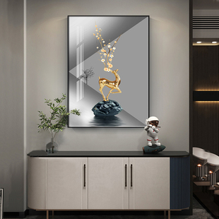 客厅装饰画单幅竖版餐厅歺厅走廊墙面挂画进门玄关柜子上壁画一副