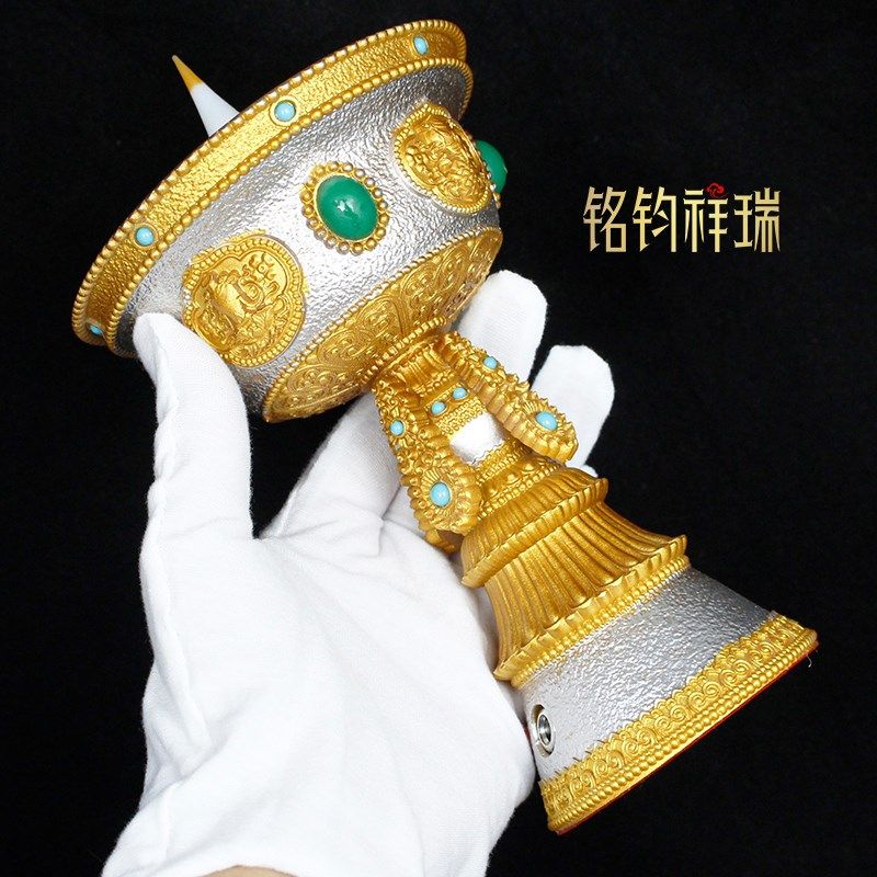 八吉祥电子插电酥油灯LED灯仿真火焰珠子蜡烛灯座桌面摆放家用