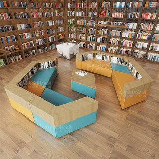 书架培训机构学校幼儿园创意异形图书馆沙发绘本馆休息阅读区