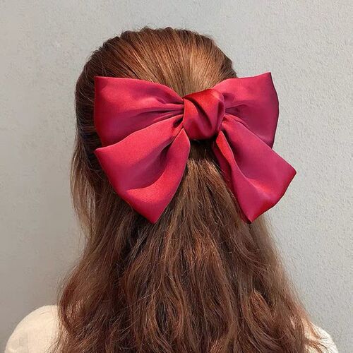 VKME Fashion Big Bow Hairpin Cute Red Barrette Pink Hair Cli