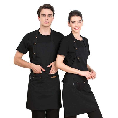 Waterproof Canvas Apron Printing Male and Female Waiters Han