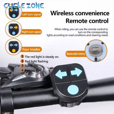 Rechargeable Bike Tail Light with Turn Signal Bicycle Lights