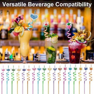 Cartoon Ornament Straws Milk Beer Drinking Straws Whimsical