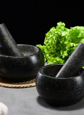 家用天然石头打磨剥蒜器压蒜器蒜泥器天然捣蒜器石臼蒜臼子捣药罐