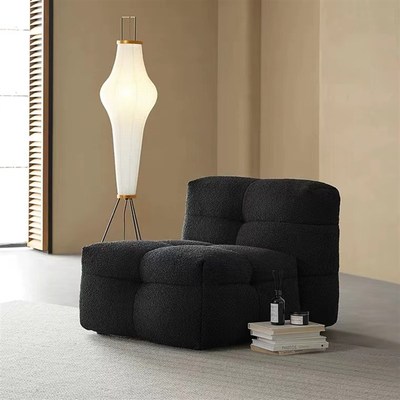 棉花糖单人沙发小户型奶油客厅阳台休闲躺椅复古面包布艺懒人沙发