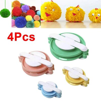 4 Pcs Pompom Maker For Yarn Creative Fluff Ball Weaver Time-