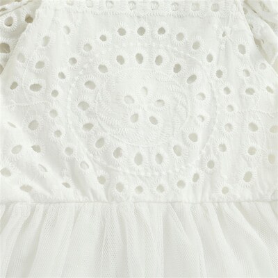 Infant Kids Lace Tutu Dress, Baby Girls Solid Color Fly Slee
