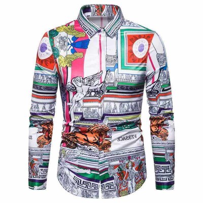 Exclusive Long Sleeve Hawaii Fashion Mens Slim Angel Long S