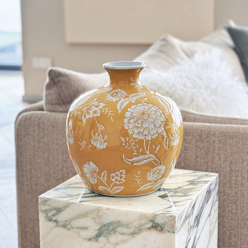 赫本家圆肚陶瓷花瓶摆件装饰复古客厅家居摆件餐桌电视柜插花花瓶,家居饰品,花瓶,淘宝优惠券,粉丝福利购,淘宝优惠卷