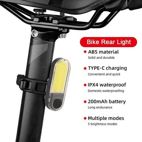 5 Modes Light Bicycle Rear Light Waterproof Bike Light COB U
