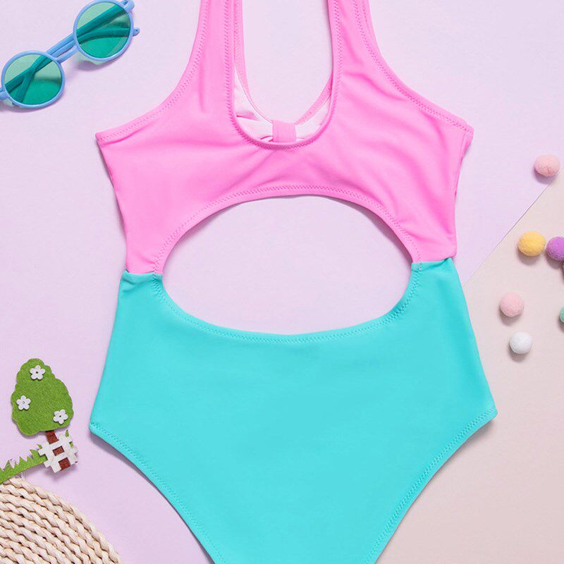 7~14Year Teenager Girls Swimsuit one piece Children Swimwear - 实物图