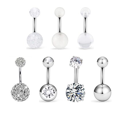 1pc 14G Belly Button Ring Navel Nombril Piercing Surgical St