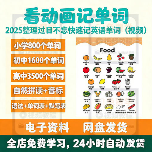 看动画记英语单词过目不忘快速记英语单词幼儿小学初中高中动画课