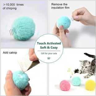 Interactive Traini Smart Toys Electric Catnip Plush Cat Ball