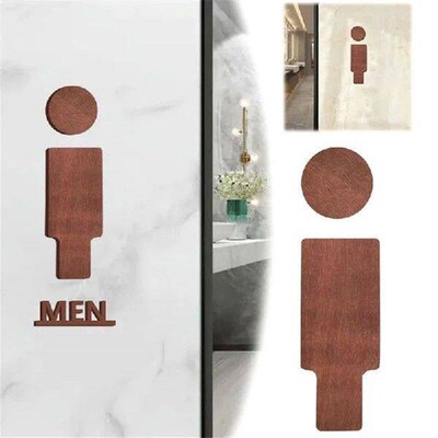Bathroom Decoration Premium Bathroom Sign Solid Wood Mens