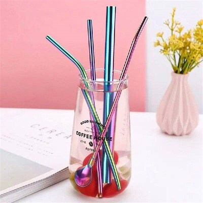 Metal Straws Wide Straws for Smoothies Shakes Reusable