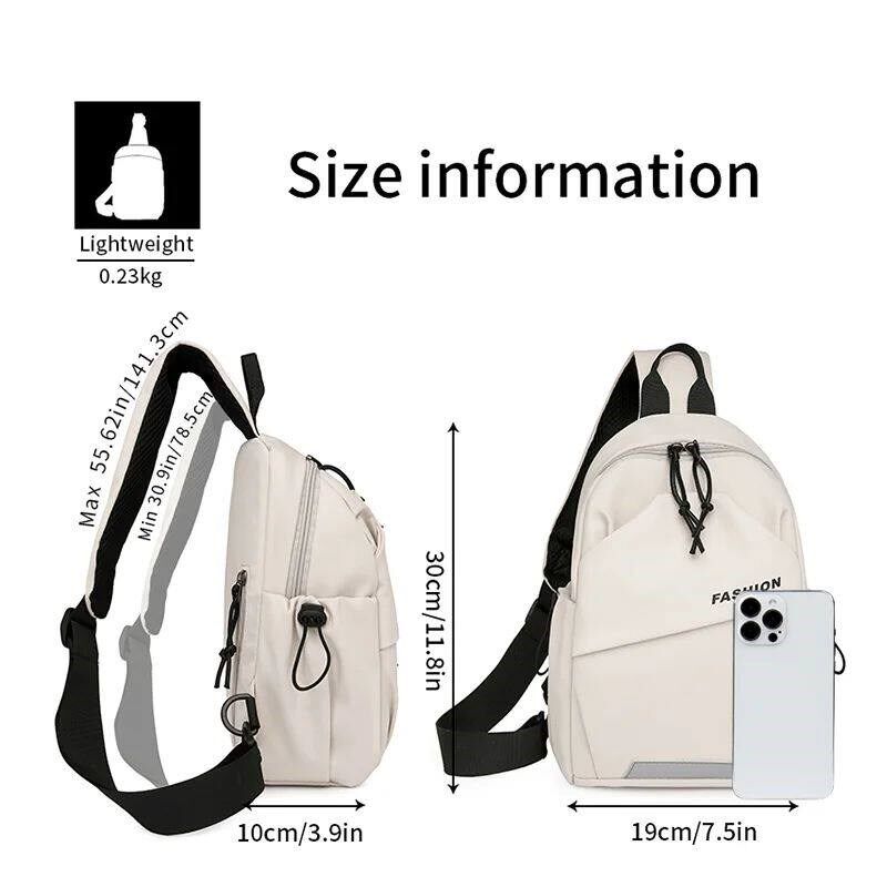 1piece fahion nylon meenger bag,uniex chet bag,adjutable hou - 实物图