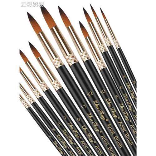 12pcs Paint Brushes Set Professional Paint Brush Round Point