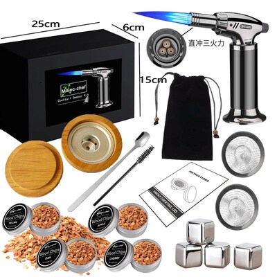 Whiskey Cocktail Old Fashioned Chimney Drink Smoker Kit 烟1