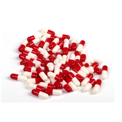 Hollow Gelatin Medicine Capsules 1000PCS 00# 0# Red White Co